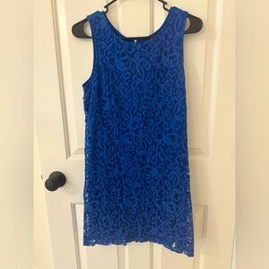 Bright Blue Lace Sheath Dress- H&M -small